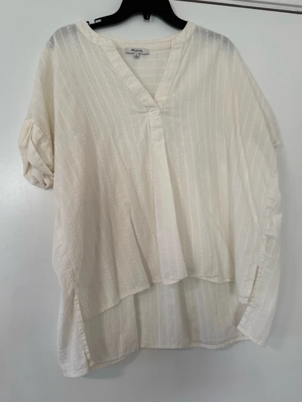 Madewell ivory V-Neck Short Sleeve Women’s Top